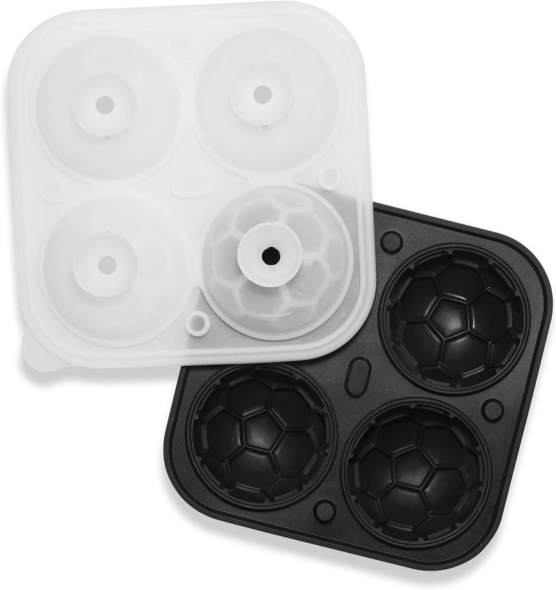 ACOOKEE Silicone Soccer Ball Ice Cube Mold Fun Shapes, Novelty Soccer Gifts, 2.2" Large Craft Round Sphere Ice Ball Molds For Game Day, Whiskey, Cocktails, Bourbon - Image 4